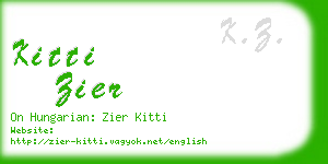 kitti zier business card